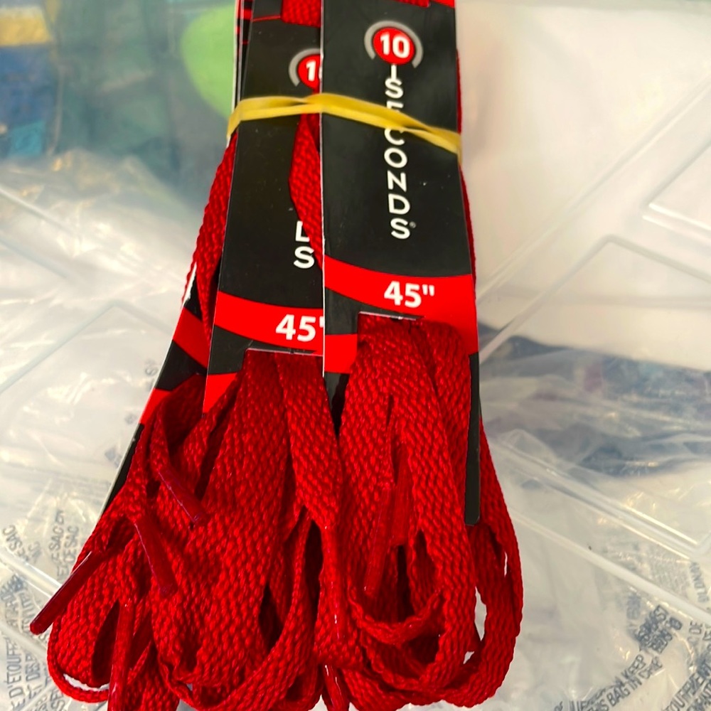 Athletic laces red 45 inch new set of 5